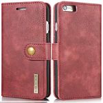 iPhone 6 Plus Case,iPhone 6S Plus Leather Wallet Case Removable Magnetic Flip Cover with Card Slots Holder (iPhone 6 Plus/6S Plus (5.5"), Red)