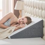 Yojoker Wedge Pillow for Sleeping & Resting, 24"x24"x12" Memory Foam Cushion with Grey White