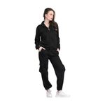 RAXEDO Women's winter Oversized Jacket and Jogger Tracksuit Set Airport Look Co-ord Set with Zipper Closure | Comfortable For Travelling and sports (M, Black)