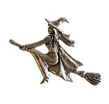 Smartbadge® Witch on Broomstick Handmade Pewter Lapel Pin Badge + 59mm Button Badge