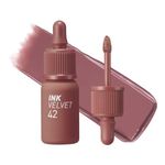 Peripera Ink the Velvet Lip Tint | High Pigment Color, Longwear, Weightless, Not Animal Tested, Gluten-Free, Paraben-Free | 0.14 fl oz (042 PINKISH NUDE)