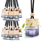 15 Pcs Black Glass Car Hanging Bottles Car Air Freshener Diffuser Bottle Empty Essential Oil Fragrance Perfume Pendant Bottles Auto Ornaments Decor