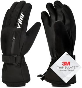 Men's Winter Gloves, 3M Thinsulate Thermal Insulated Warm Gloves in Cold Winter Weather, Waterproof Snowboard Snow Ski Gloves for Skiing, Windproof Touchscreen Gloves for Men Women
