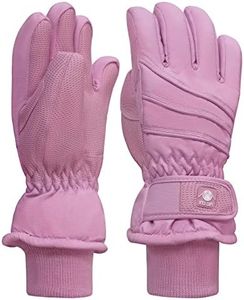 N'Ice Caps Kids Bulky Thinsulate Waterproof Winter Snow Ski Glove With Ridges (3-4yrs, Pink)