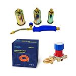 Dapetz ® Propane Butane Gas Torch Hose Regulator Blow Roofers Plumbers Kit with 3 Replaceable Nozzles, Adjustable Propane Gas Regulator and 2 Metre Rubber Hose