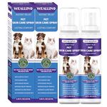 WEALLIN Hot Spot Itch Relief Spray for Dogs & Cats - Hot Spot Treatment for Dogs itchy dog skin relief,Pet wound care spray for Itchy, Irritated Skin, Allergy, Rashes, Wound Care 240ML