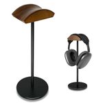 G GVOEARS Headphone Stand for Desk - Headset Holder with aluminum alloy support rod, gaming headset stand with wooden support plate