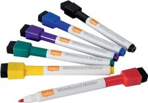 Nobo Mini Whiteboard Pens With Magnetic Eraser Cap, 2mm Fine Tip, Dry Wipe/Erase, Low Odour, Assorted Colours, 1903792, Pack of 1 (6 count)