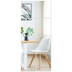 SCWF-GZ Full Length Combine Mirror Tiles 14" x 12" x 8Pcs Frameless Wall Mounted Glass Wall Mirror for Gym Door Bedroom Living Room