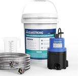 Aquastrong Tankless Water Heater Flushing Kit, 1120 GPH Submersible Utility Pump, 3/4"GHT 6FT Stainless Steel Hoses x2, 5.3 Gal Bucket, 1-Qt Measuring Cup, Corrosion-Resistant Flush Pump for Descaling