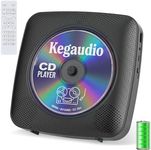 CD Player Portable Bluetooth Rechargeable: CD Players for Home with 1800mAh Kegaudio Desktop Wall CD Player with Speakers FM Radio USB Remote Control (Black)