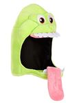 elope Slimer Jawesome Adult Costume Hat - Soft Plush Fabric with Embroidered Eyes, Officially Licensed, Green, Standard