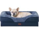 EHEYCIGA Memory Foam Dog Beds Medium Washable, Orthopedic Dog Beds Sofa with Sides and Waterproof Liner, Pet Couch with Washable Removable Cover and Non-Slip Bottom, 76x51x16cm, Navy Blue