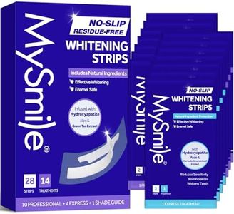 MySmile Teeth Whitening Strips 14 Treatments Kit, Hydroxyapatite-Infuse White Strips, Non-Sensitive Teeth Whitening with Soothing Natural Ingredients, Enamel-Safe, Residue-Free, Non-Slip(28 Count)
