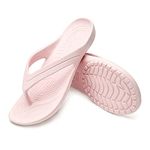 Temi Women's Flip Flops,Soft Lightweight Sandals for Women Anti Slip Casual Slippers Shower Beach Pool Bathroom Flat Slides Shoes, Light Pink, 7