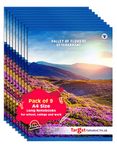 TARGET PUBLICATIONS A4 Size Notebooks for Students | Single Line Ruled Long Notebooks 140 Pages in Each | Soft Cover, 21 cm x 29.7 cm Approx | GSM 57 | Useful for School, College & Office | Set of 9 | Valley of Flowers