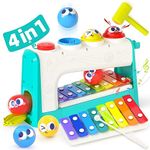 HOLA Toys for 1 Year Old Boys, Xylophone for 1 Year Old Boy Toys, Pounding Toddler Toys for 1 Year Old Girls Gifts, Baby Toys 12 Months with 3 Balls & Hammer, 1st Birthday Gifts for Girls Boy