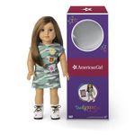 American Girl Truly Me 18-Inch Doll 107 with Brown Eyes, Layered Straight Brown Hair, Light-to-Medium Skin with Warm Undertones, Camo T-Shirt Dress