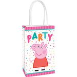 Amscan Peppa Pig Confetti Party Printed Paper Kraft Bags - 8.5" X 5.25" X 3.25", 8 Pieces - Perfect for Parties, Gifts & Goodies