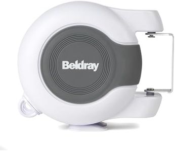 Beldray LA027016 Retractable Washing Lines - 2 x 13m Double Reel Clothesline, Extendable, Outdoor & Indoor Use, Naturally Dry Laundry, Wall Mounted Airer, Pivoting Wall Bracket & Fittings Included