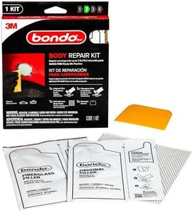 Bondo Body Repair Kit Ready Mix Pouches, Repairs One Large Hole Up to 3" with Patch, 1 Original Filler & Hardener, 1 Fiberglass Filler & Hardener, 1 Self-Adhesive Body Patch, 1 Spreader (BRKIT-2PK-ES)