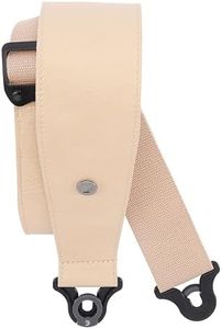 D'Addario Comfort Leather Auto Lock Guitar Strap - Acoustic & Electric Guitar Accessories - Easy to Use Auto Locking Guitar Straps - Uses Existing Guitar Strap Buttons - Leather - 3" Width - Tan