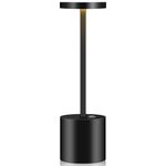 Webcem Cordless Table Lamp Rechargeable,6000mAh Battery Operated LED Touch Lamp,Portable LED Desk Lamp with 3 Levels Brightness,Table Lamps for Bedroom Bar Restaurant Office Outdoor(Black)