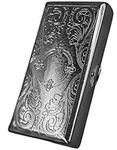 Victorian Style Cigarette Case Double Sided King & 100s Etched Pattern By Kasebi