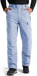 FREE SOLDIER Men's Waterproof Snow Insulated Pants Winter Skiing Snowboarding Pants with Zipper Pockets (Periwinkle Blue XX-Large(46-48)/34L)