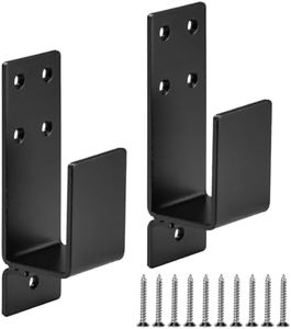 TCHOSUZ Door Barricade Brackets, Set of 2 Heavy Duty Carbon Steel 2x4 inch Door Bar Brackets for Home Security, Door Lock Brackets for Warehouse Basement Barn Garage 2 PCS Black