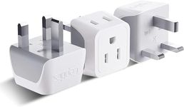 Ceptics Canada to UK, England Travel Adapter (Type G) - Dual Input - Ultra Compact - Charge your Cell Phone, Laptops, Tablets (CT-7, 3 Pack)