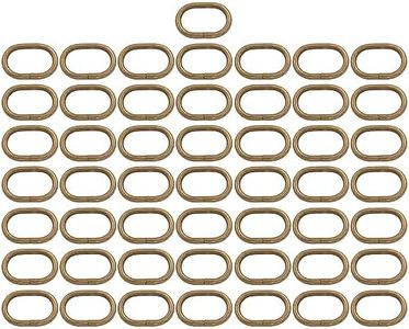 BIKICOCO 3/4'' Metal Oval Ring Buckle Loops Non Welded for Leather Purse Bags Handbag Straps, Bronze - Pack of 50