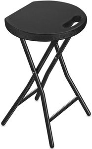 TAVR Furniture Portable Folding Chair with Handle, Heavy Duty Round Fold Stool Chair with 500lbs Capacity for Adults, 18 Inch Foldable Stool for Dorm, Kitchen, Vanity, Church and Outdoor use