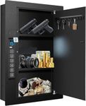 Biometric Wall Safe, Hidden Fingerprint Security Wall Safe, In Wall Safe Between Studs, Upgraded Biometric/Keypad/Key Access, Secure Handgun, Documents, Jewelry, Valuables