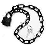 Heavy Duty Chain Lock,Security Chain Hardened 8mm Thick with Weather-Resistant Keyed Padlock, Perfect for Indoor Outdoor Motorcycles, Bikes,Generator, Gates,Fence,Furniture (32 inch Chain+Lock)