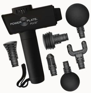 Power Plate Black Pulse 3.0 Masseur portable avec étui de transport, silencieux, léger, avec technologie antimicrobienne ; rechargeable, autonomie de 6 heures, 6 niveaux d'intensité, 6 accessoires