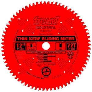 Freud 12 In. 72 Tooth Thin Kerf Sliding Miter Saw Blade with 1 In. Arbor (LU91R012)