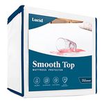 LUCID Smooth Top Mattress Protector-100% Waterproof-Hypoallergenic- Universal Fit Protector, Full, White