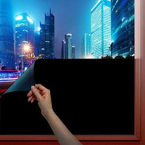 BDF 1BKOT Static Cling Blackout 100% Light Blocking Window Film- Easy Installation, Removal & No Residue - 36in X 22ft