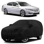 Sulfar 100% Water Resistant Car Body Cover Compatible with Mirror for Honda Accord (Triple Stitched, Full Bottom Elastic, Black)