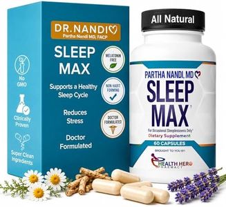 Dr. Nandi’s Sleep Max Natural Sleep Aid – Magnesium, GABA, 5-HTP & Taurine – REM Sleep & Deep Sleep Supplement Without Melatonin – Non-Habit Forming Vegan Herbal Sleep Aid – Non-GMO – 60 Capsules