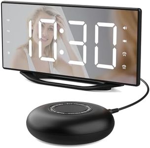 Extra Loud Alarm Clock for Heavy Sleepers Adults,Digital Dual Alarm Clock for Bedroom with USB Charger,8.7" Large LED Mirror Display,Vibrating Alarm Clock with Bed Shaker,Dimmer,Snooze,12/24H,Teens