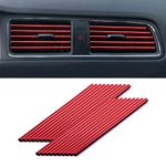 LivTee 20 Pieces Car Air Conditioner Decoration Strip for Vent Outlet, Universal Waterproof Bendable Air Vent Outlet Trim Decoration, Car Interior Accessories (Red)