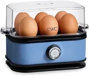 COOK WITH COLOR: 210 Watt Egg Cooker - 6 Egg Capacity, Rapid Cook Time, Auto Shut Off, with Tray, Measuring Cup, and Lid, Navy