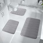 Home Brilliant Bathroom Rugs, Memory Foam Bath Mat Set, Absorbent Non-Slip, Fast Drying Machine Washable Bathroom Rugs Sets 3 Piece for Bath Room Tub Shower