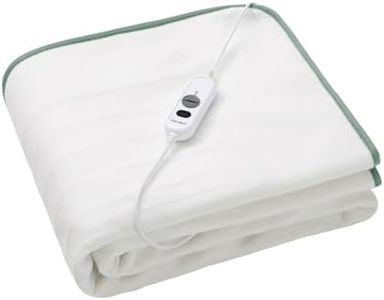 Dreamaker Allergy Sensitive Anti-microbial Hypoallergenic Fitted Electric Blanket, Fast Heating, 3 Heat Setting, Safety Overheat Protection, Machine Washable White King Single Bed