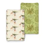 Ultra Stretch Baby Changing Pad Cover-ACRABROS Snug Fitted Diaper Changing Diaper Changing Table pad Cover for Boys Girls,2 Pack,Comfy Wipeable,Giraffe Forest