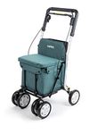 Carlett - Lett800 Comfort Move | Foldable Shopping Trolley | With 4 Wheels and Seat | Class I Approved Medical Device | Removable Bag 29L/15kg | Storage Tray | Green.