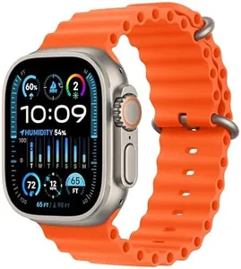 Apple Watch Ultra 2 [GPS + Cellular 49mm] Smartwatch with Rugged Titanium Case & Orange Ocean Band One Size. Fitness Tracker, Precision GPS, Action Button, Extra-Long Battery Life