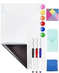 CHMMY Magnetic Whiteboard Paper, 45 x 100cm, Self-Adhesive Dry Erase Board Sheets, Whiteboard Film Stick on Wall for Office, Home, School, 3 Whiteboard Markers, 6 Magnets, Cloth, Tangram, Pen Holder